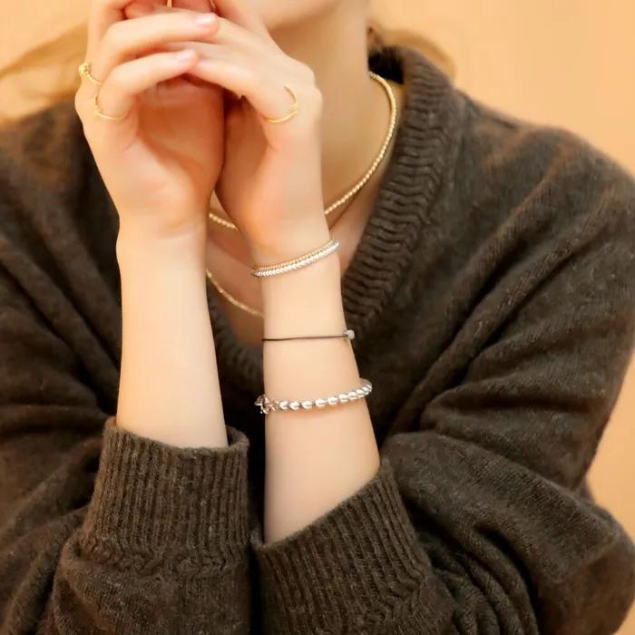 6mm Silverball Layered Bracelet 6mm