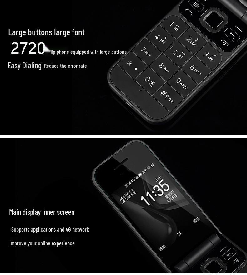 Dual SIM 2G Flip Phone for Seniors and Students