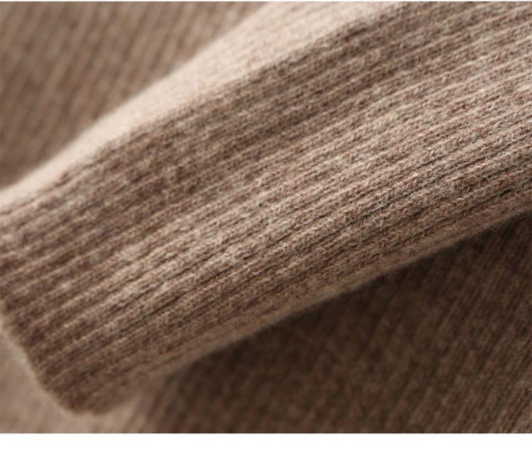 Women's Pure Wool Long-Sleeve Knit Dress, Mid-Length, Over-the-Knee, Slimming; Ideal as a Base Layer for Autumn and Winter.