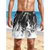 Fashionable Comfortable Plus Size Drawstring Loose Flame 3D Shorts Men Creative Colorful Summer Leisure Holiday Cool Daily Versatile Shorts