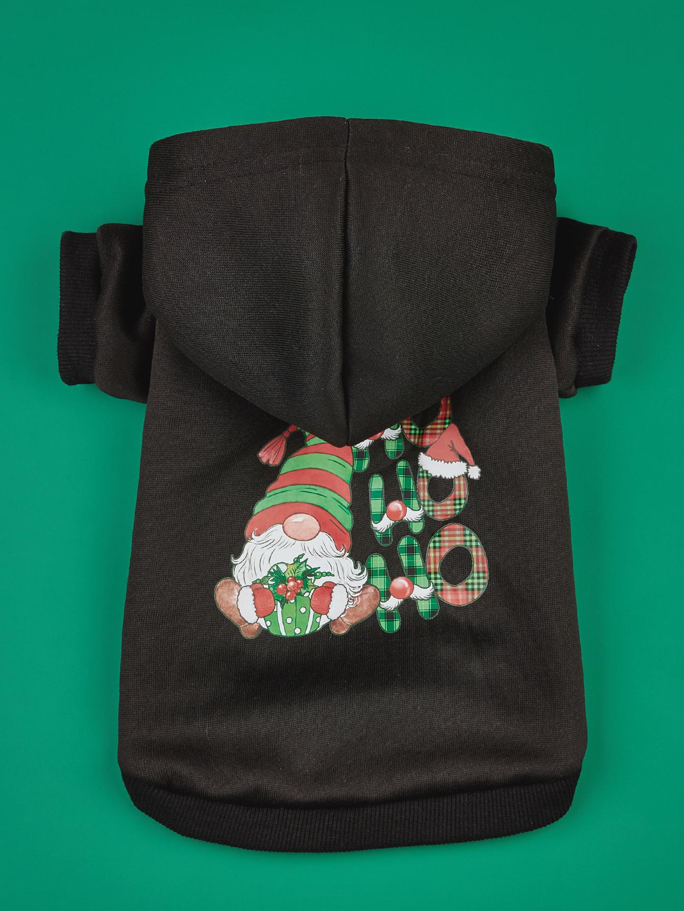 

Dog Hoodies Soft Dog Clothes with HO Letters Sweatshirts Dog Costumes for Small Medium Puppy Dog Cat Warm Apparel Christmas in XS（old） чорний