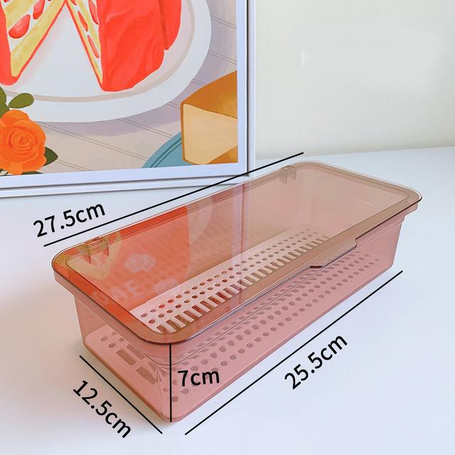 Simple Makeup Brush Storage Box Dustproof Beauty Egg Lipstick Storage Box with Cover Portable Desktop Transparent Storage Bucket