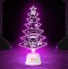 Decorated Christmas Tree Fake Pine Tree Mini Artificial Christmas Tree Santa Snow Navidad Xmas Decor Children's Night Light
