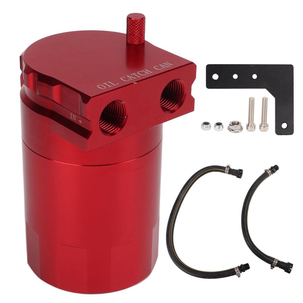 Oil Catch Can Aluminium Alloy Fuel Separator Reservior Trap Tank Replacement for Chevy Silverado 1500 Red