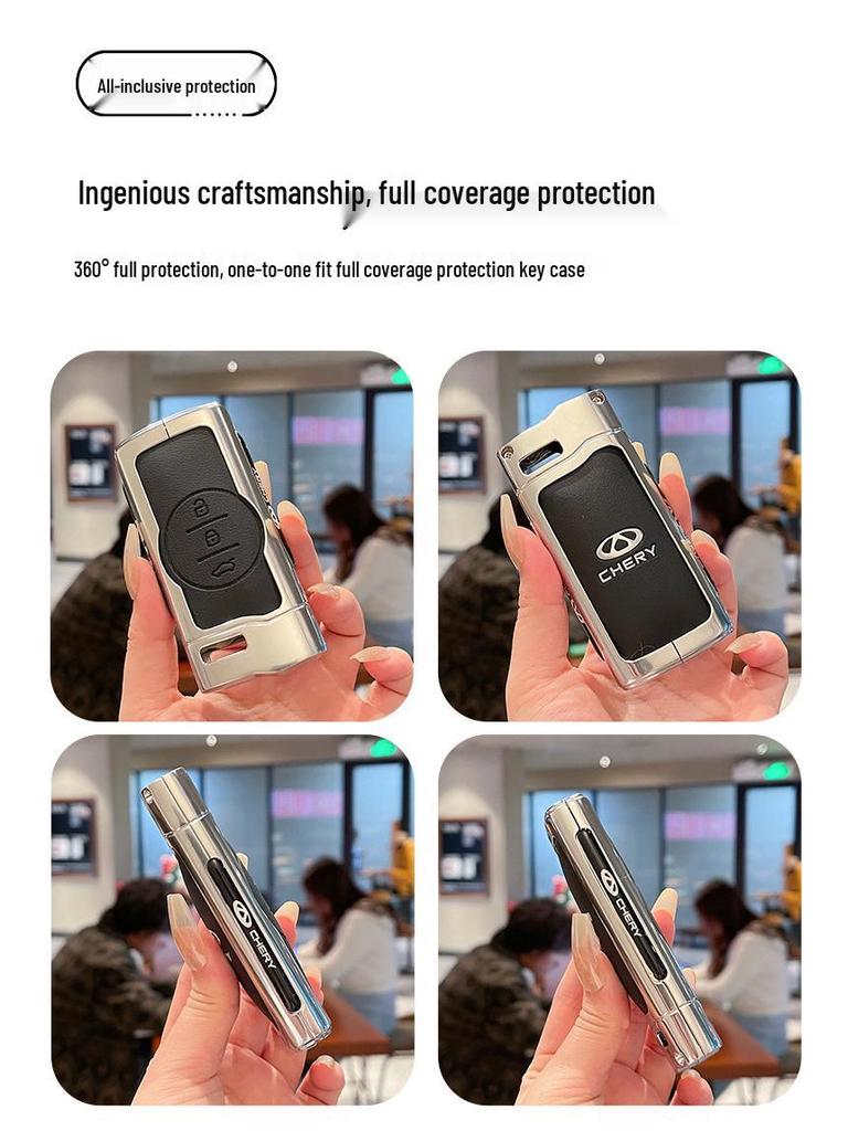 Chery Tiggo 7, 5x/3x, Exeed LX, Lanyue Key Case - Metal Leather Shell with High-Grade Buckle