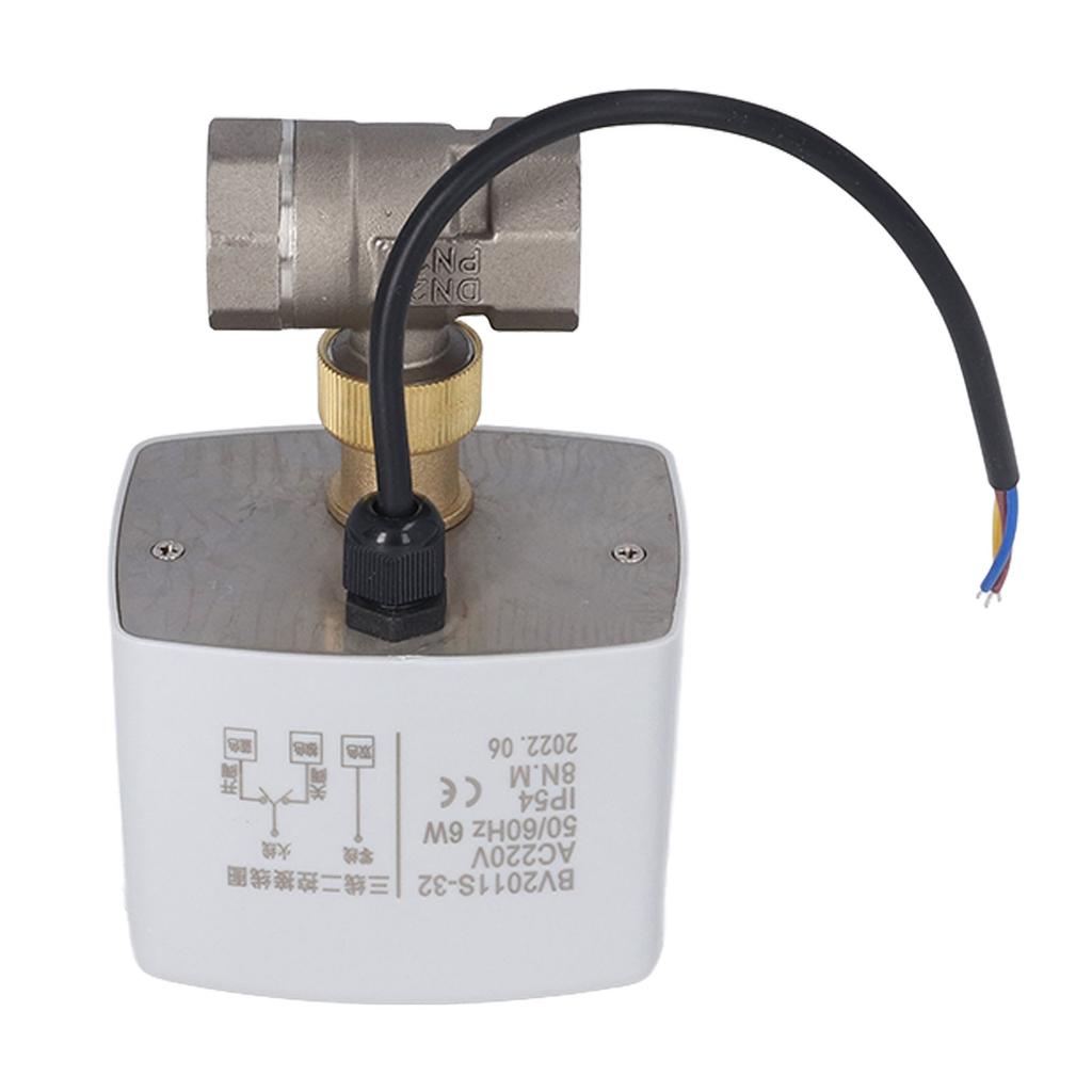 Motorized Ball Valve 3 Wire 2 Control Noiseless Stainless Steel Body DN20 Electrical Ball Valve 3 4in AC220V