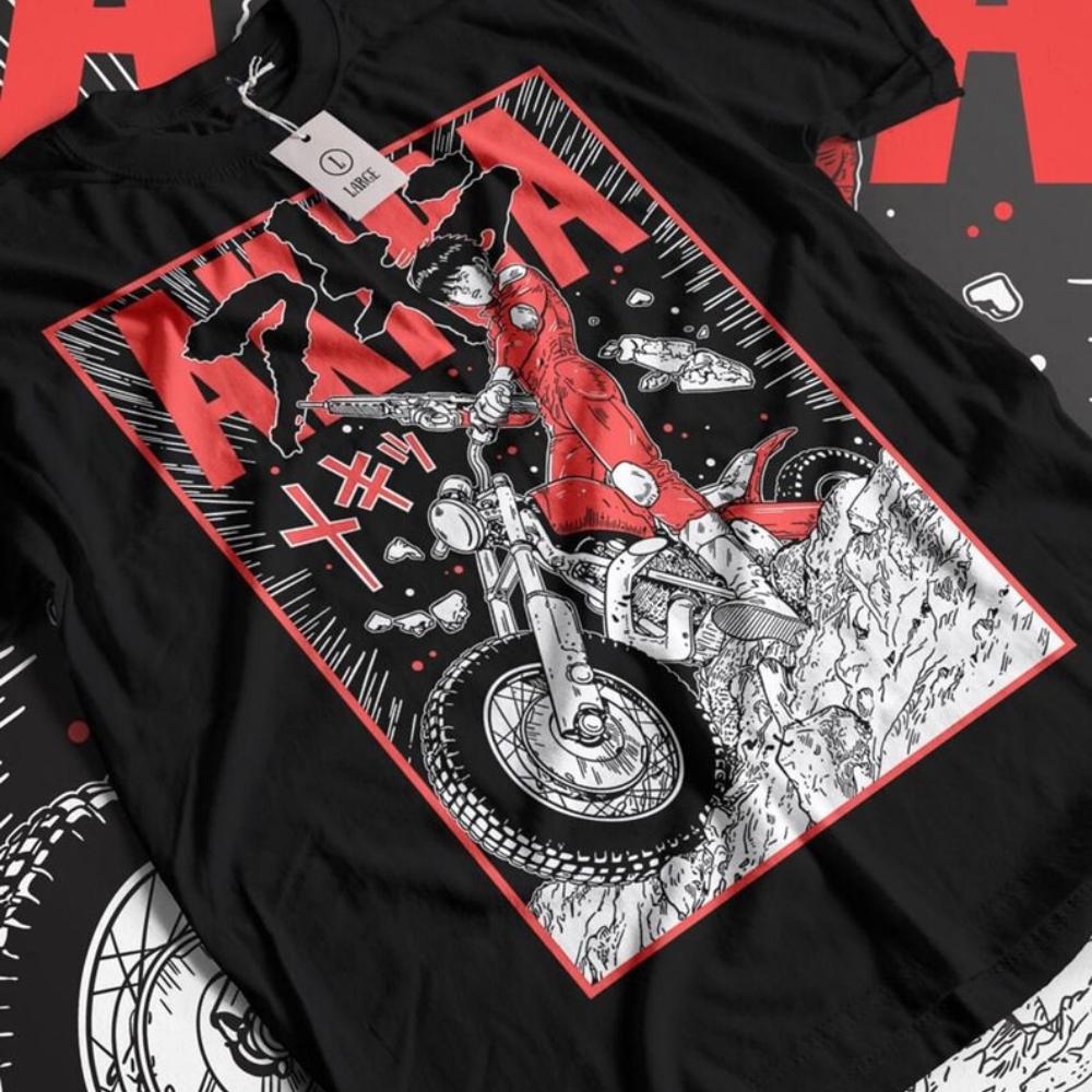 

Hot Japan Classic Anime Akira Manga Graphic Print Short Sleeve Tee Cotton O-neck with Artistic Design Loose Casual Oversized Top Solf Summer New Tee 4XL