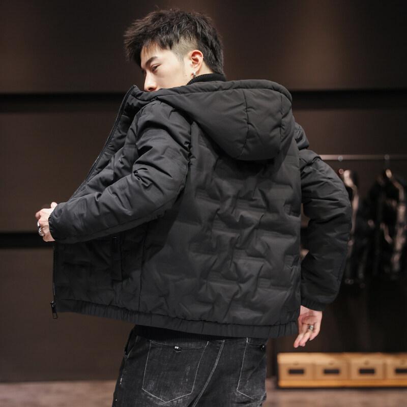 Fashion Men's Cotton Clothes Light and Short Winter New Trend Thickened Hooded Jacket Youth Large Size Men's Clothing