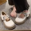 Women's Korean Retro Pearl Loafers – White, Summer 2025, Versatile Shallow Mouth, College Style, Thick Sole, Round Toe, Mary Jane Shoes.