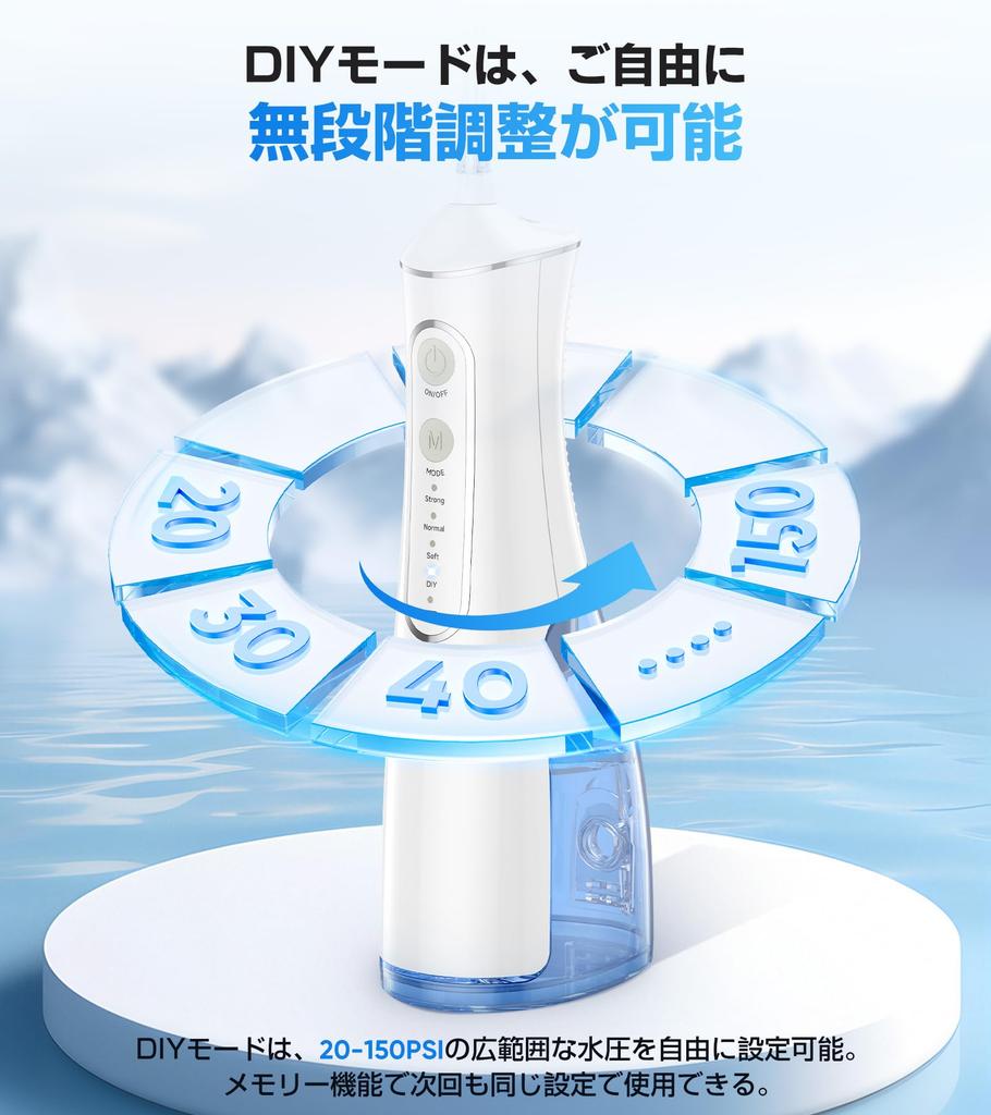 Oral Irrigator Jet Washer with Plaque Removal 4 Tongue 4 Water Flow PSI Water Pressure 310ml Large Capacity IPX7 USB Compact Perfect for Home or Gift