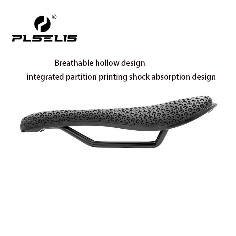 PLSELIS 3D Printed Nylon Hollow Ventilated High Short Nose Bike Saddle Road Mountain Bicycles