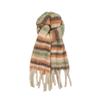Mohair Winter Cashmere Scarves Rainbow Long Shawl Elegant Stripe Wool Scarf  Student
