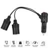 1pcs Universal Car Cigarette Lighter 12-24V Splitter Adapter 1 Male To 2 Female Sockets Y Splitter with On Off Switch 20cm New
