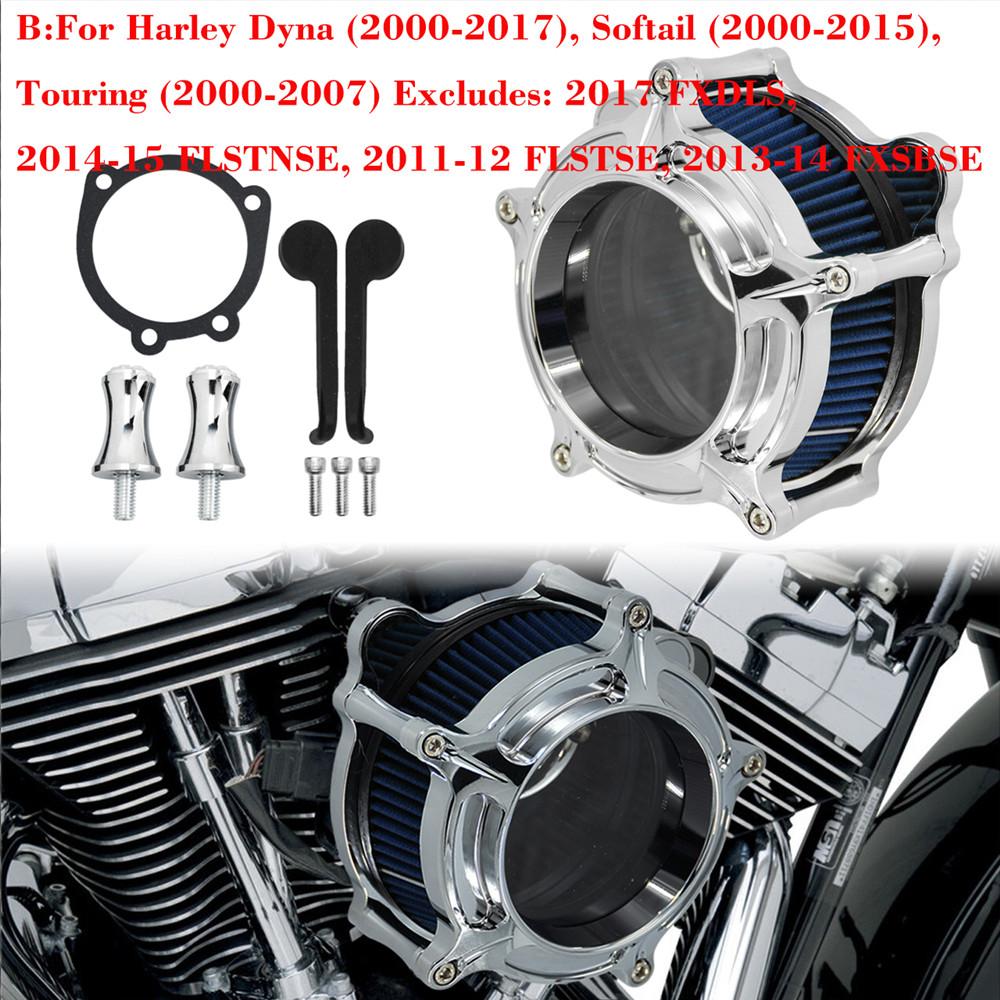 Kit filtru de aer cromat pentru filtre de aer pentru motociclete Sistem de admisie CNC pentru Harley Touring Sportster XL 48 72 883 1200 Dyna Softail