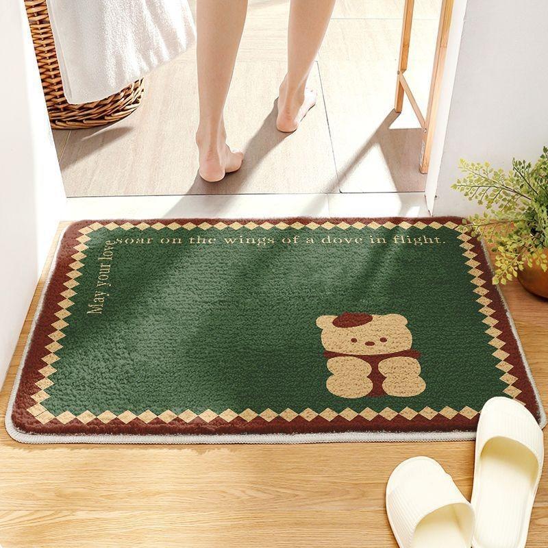 Bathroom Absorbent Floor Mat Household Cartoon Imitation Cashmere Non-slip Mat Toilet Toilet Door Carpet Dirt-resistant Foot Mat