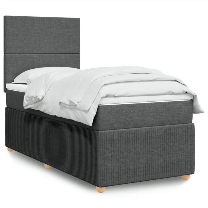 VidaXL Slatted Bed Base with Mattress Dark Grey 80x200 Cm Fabric 3294177