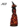 Halloween-Hexe Figur Herbst Figur, Herbst Tischdeko Statue mit Blatt Harz Skulptur Tischornament Kleid, Saisonale Dekoration für Kaminsims