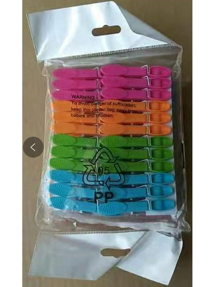 Windproof Plastic Clothes Pegs - 24 Pack Laundry & Travel Clips