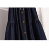 DIMANAF 2026 Plus Size Spring Summer Denim Skirts Women A-Line Clothing Pleated Fashion Jeans Skirt Button