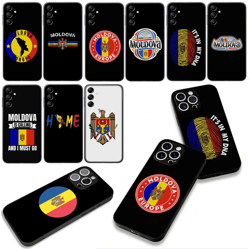 for Samsung Galaxy A25 A37 A57 A12 A14 A31 A41 A50 A51 A70 A71 A72 A21S A04 M15 Note 20 9 8 10 Case Republic of Moldova Flag