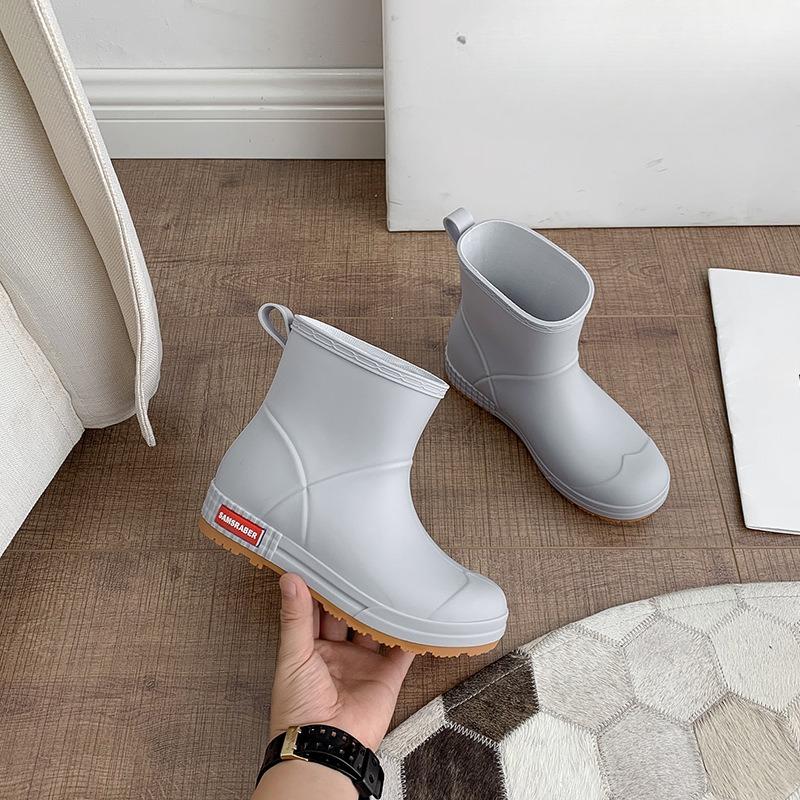 Rain Boots Women's Men's Mid-tube All-match Casual Rain Boots Non-slip Wear-resistant Fashion Warm Outer Wear Water Boots Overshoes
