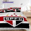 Sao Paulo FC Pattern Bedding Quilt Set Quilt Cover Pillowcase Home Decoration Birthday Gift (1 * Duvet Cover + 2 * Pillowcase, Without Core)