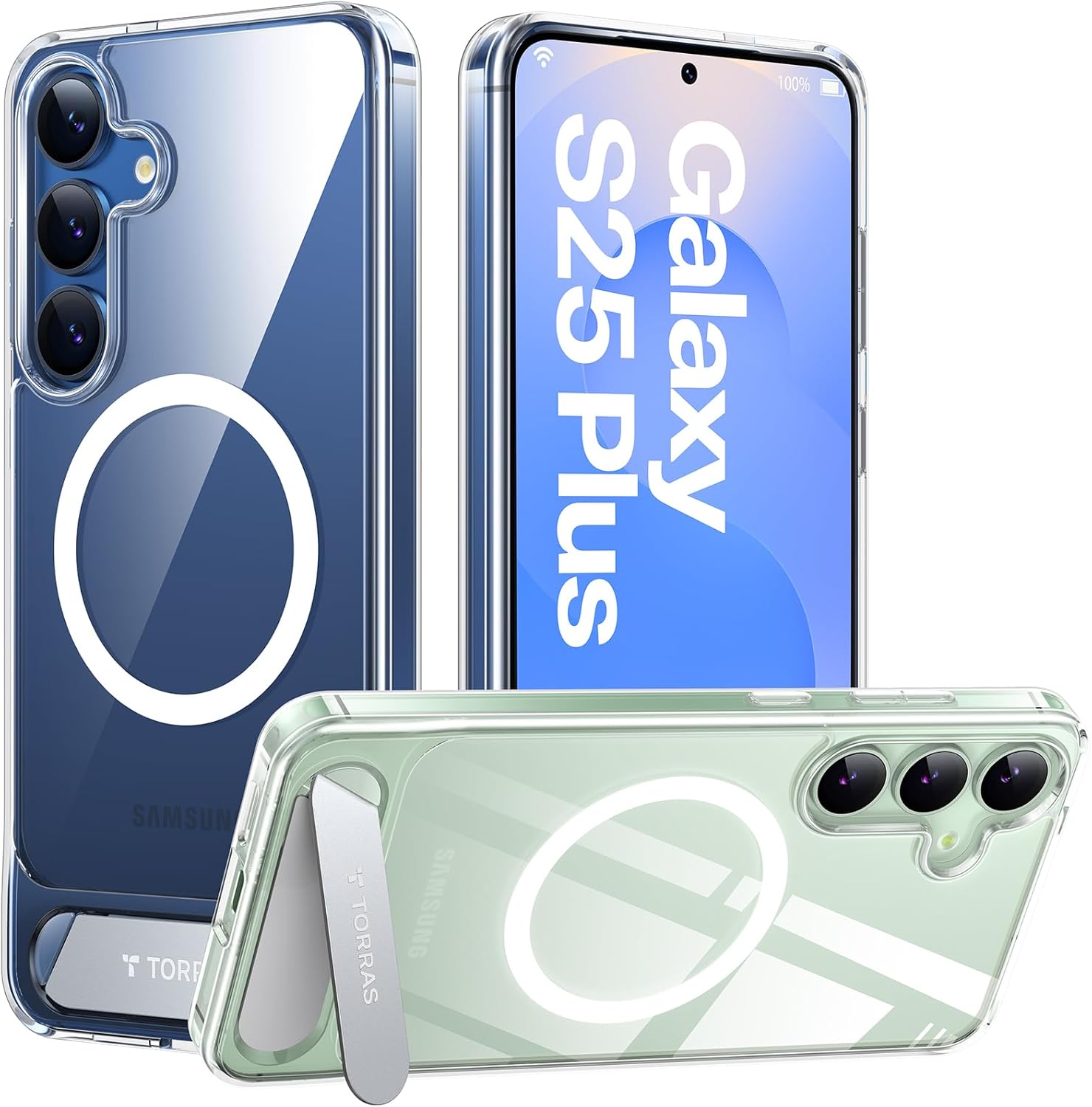 

TORRAS Strong Magnetic & Seamless Stand for Samsung Galaxy S25 Ultra Case, Kickstand for Samsung Galaxy S25 Ultra Case for Galaxy S25 Plus чистый