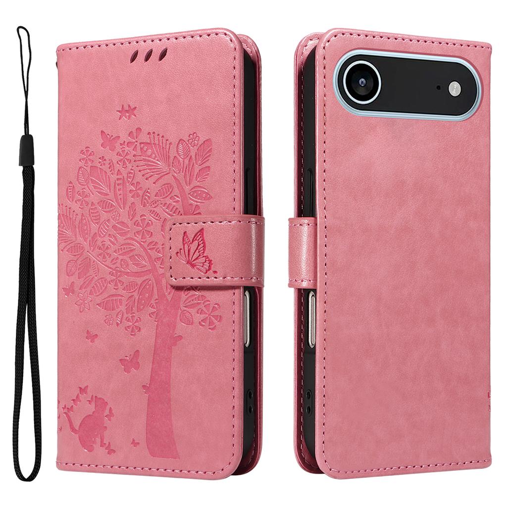 For iPhone 17 Air Phone Case with Stand Cat Tree Pattern Leather Wallet Mobile Cover