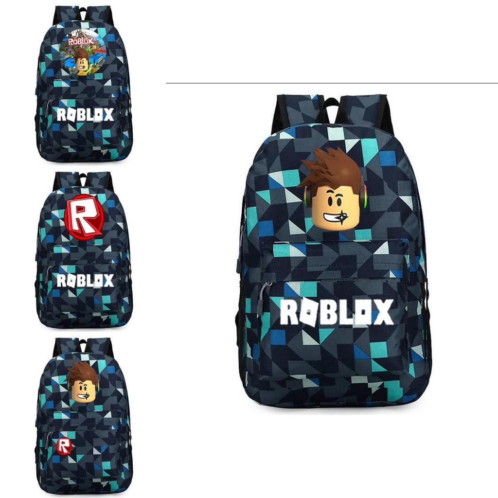 Stylish Roblox Backpack For Kids Featuring A Vibrant Cartoon Pattern And Large Capacity