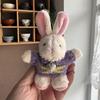 Cartoon Plush Necklace Rabbit Keychain Cute Pendant Keyring Ornament Key Holder