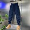 Spring and Autumn New Products High Luxury European Cotton Lint Twill Straight Pants Pants Elastic Waist Harlan Casual Pants Men