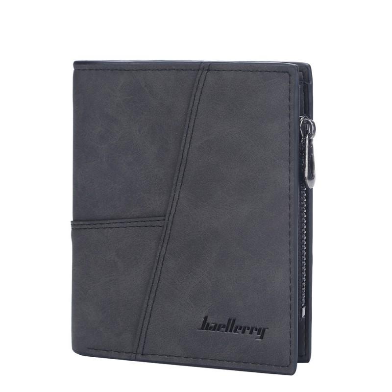 Wallet Men's Short Style European American Retro Multi Card Business Ticket Holder Vertical Zipper