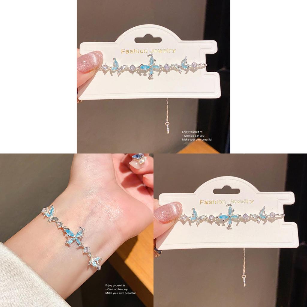 Animal Zircon Butterfly Pendant Fashion Bracelet With Cubic Zirconia For Women