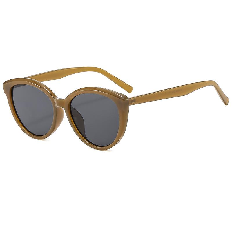 Retro sunshade sunglasses women's trendy round face thin cat eye glasses fashion street shot high-end European and American sunglasses