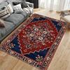 Vintage Floral Persian Style Red and Blue Area Rug for Living Room Suitable for use as an anti-slip for living room bedroom sofas