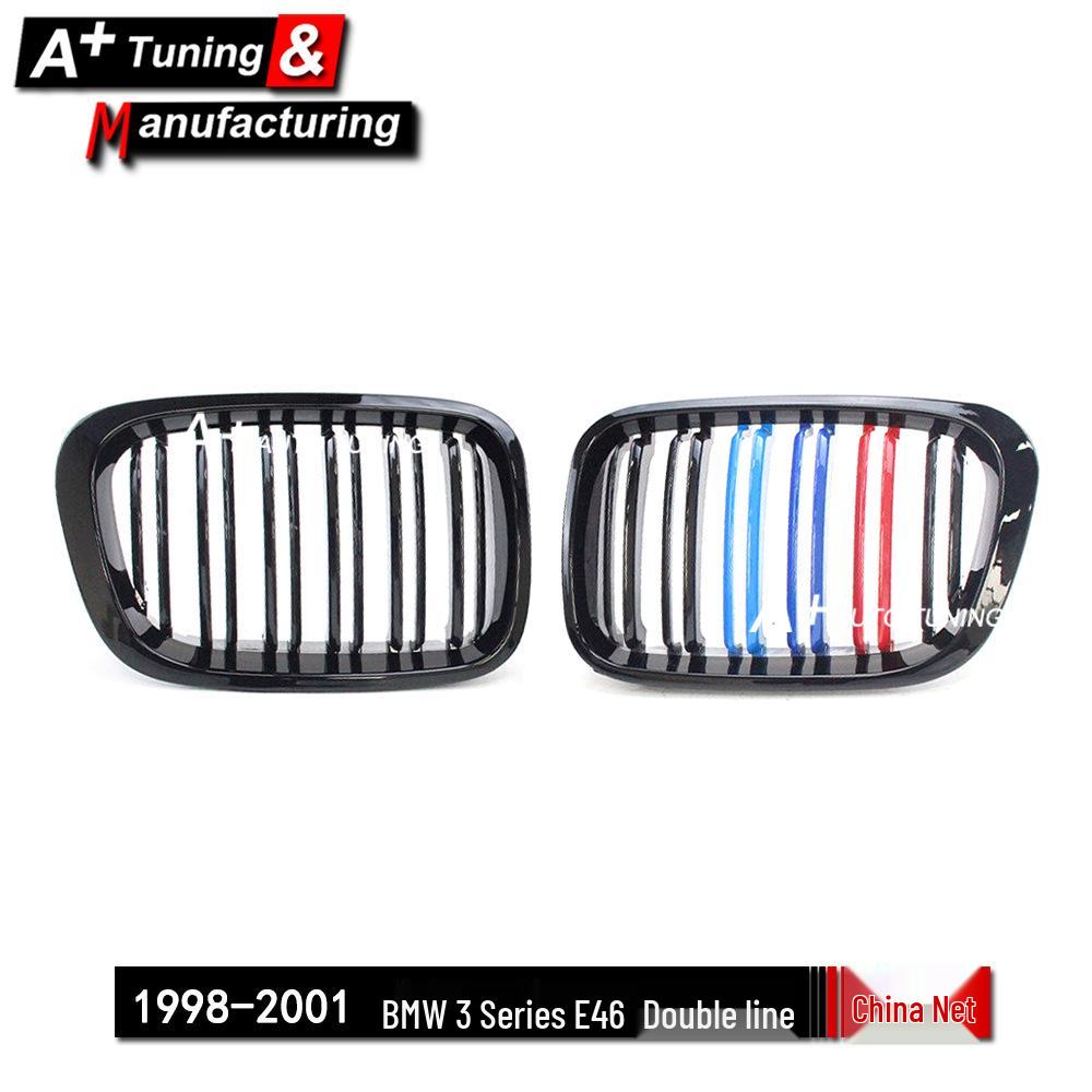 

Upgraded Double Line Tri-Color Grille for 1998-2001 BMW 3 Series E46 4-Door