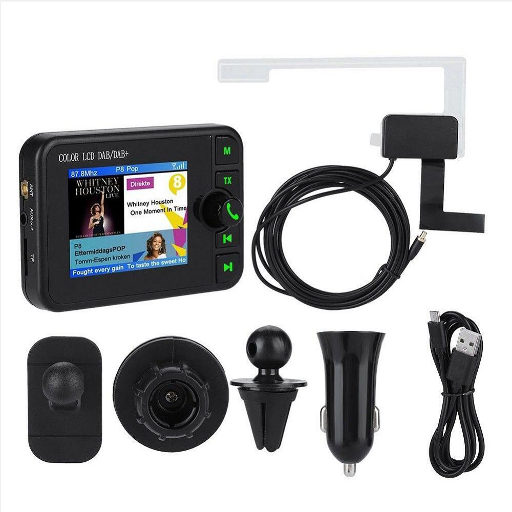 Universal Car DAB Digital Radio Adapter With Antenna for Android Car Radio Stereo LCD Display USB FM Transmitter AUX Interface