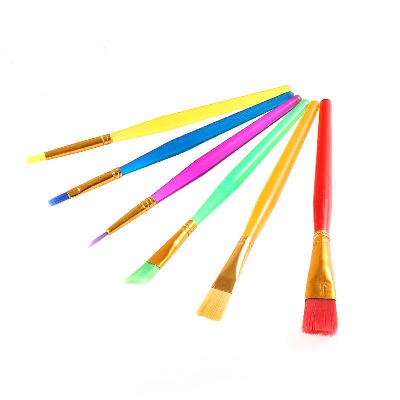 Children's 6-Piece Nylon Bristle Oil and Acrylic Painting Brush Set