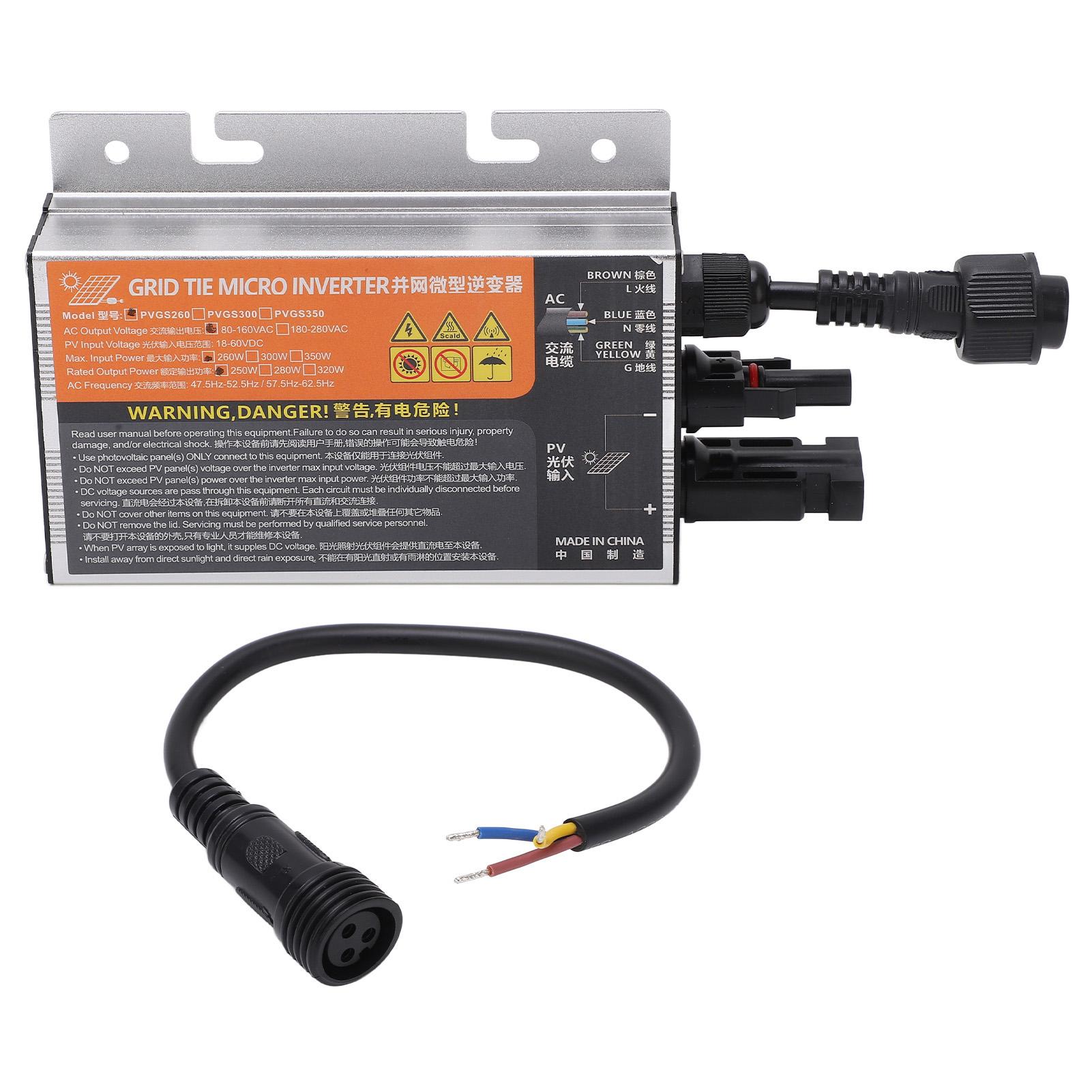 

PVGS Солнечный микросетевой инвертор Солнечный инвертор PV инвертор Инвертор мощности 18-60 В 260W 110V