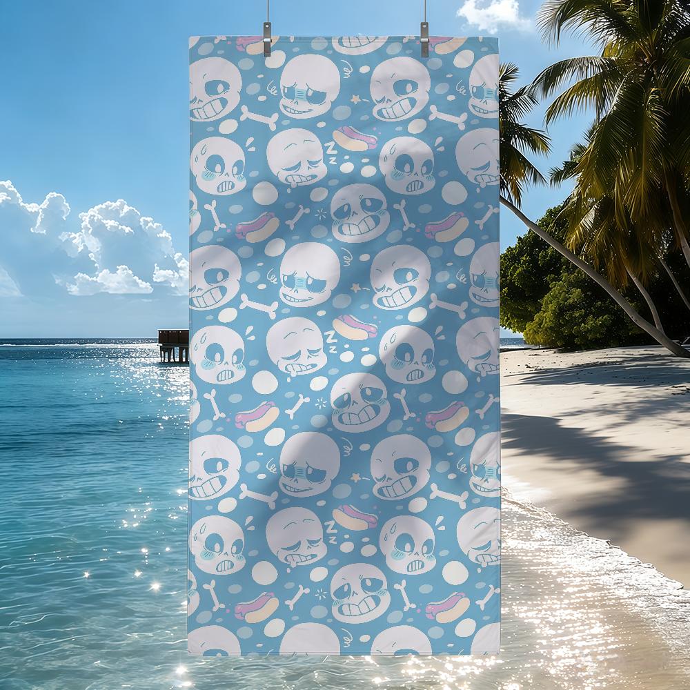 

Sans U-Undertale Game Towel Quick Drying Beach Towels Are Suitable For Swimming Pools Camping Yoga And The Gym W30*H60(CM)