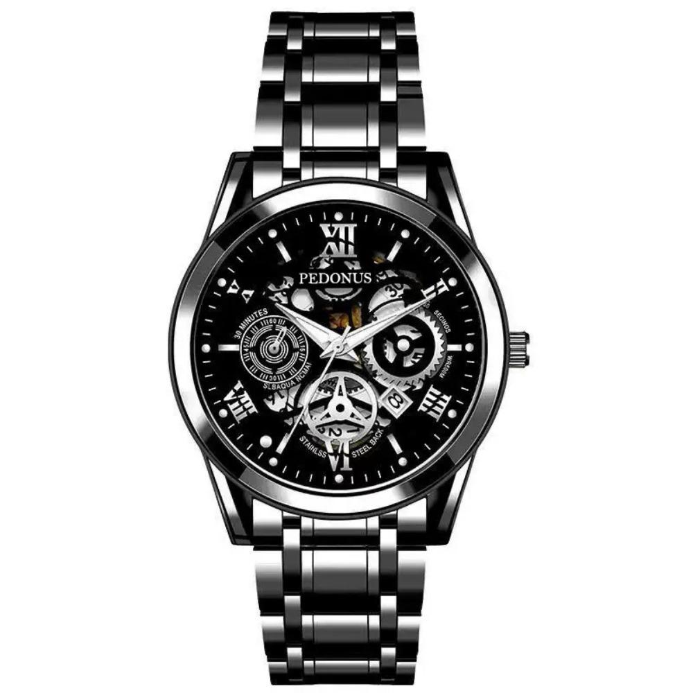 Versatile Automatic Quartz Luminous Waterproof Roman Hollow Men's Watch