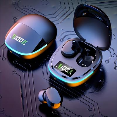 Wireless Headset with LED Display, Touch Control, In-Ear for Gaming and Sports TWS Design Includes Stylish Metal Charging Case, Headset Wireless
