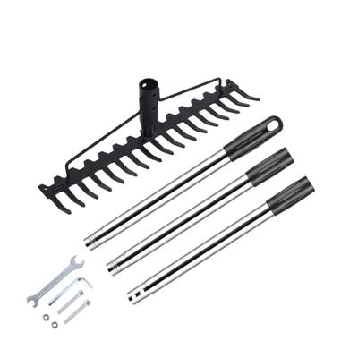 Heavy Duty 17 Tooth Stainless Steel Lawn Tool Ideal For Gardening And Yard Cleanup With Extendable Shaft