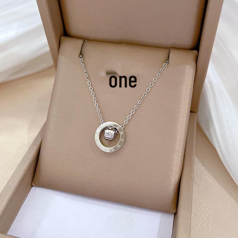 Full Titanium Steel Geometric Animal Minimalist Real Gold Necklace for Women - Collarbone Chain