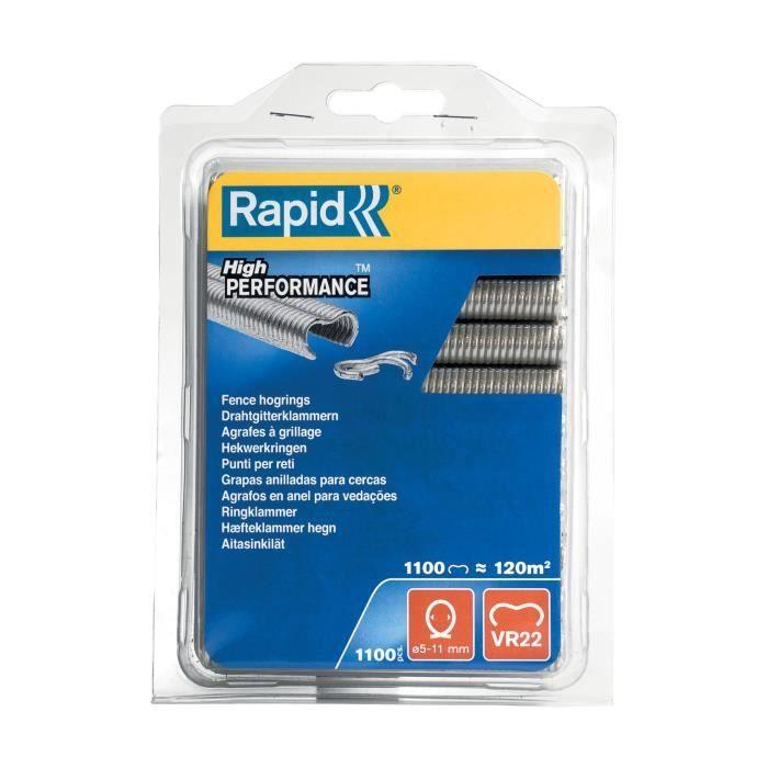 RAPID - Agrafes grillage - VR22 acier galvanisé, pose de clôture - Blister 1100 - (40108806)
