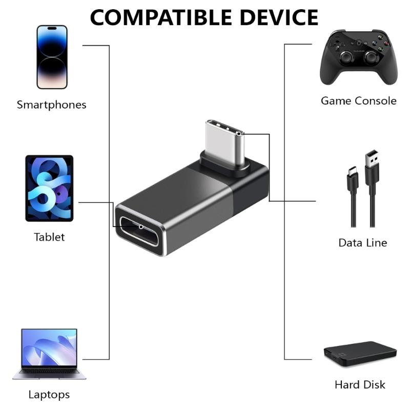 USB C Adapters TypeC Male to Female Adapters Extenders Support 240W Fast Charging 40Gbps Data 8K@60Hz VideoOutput