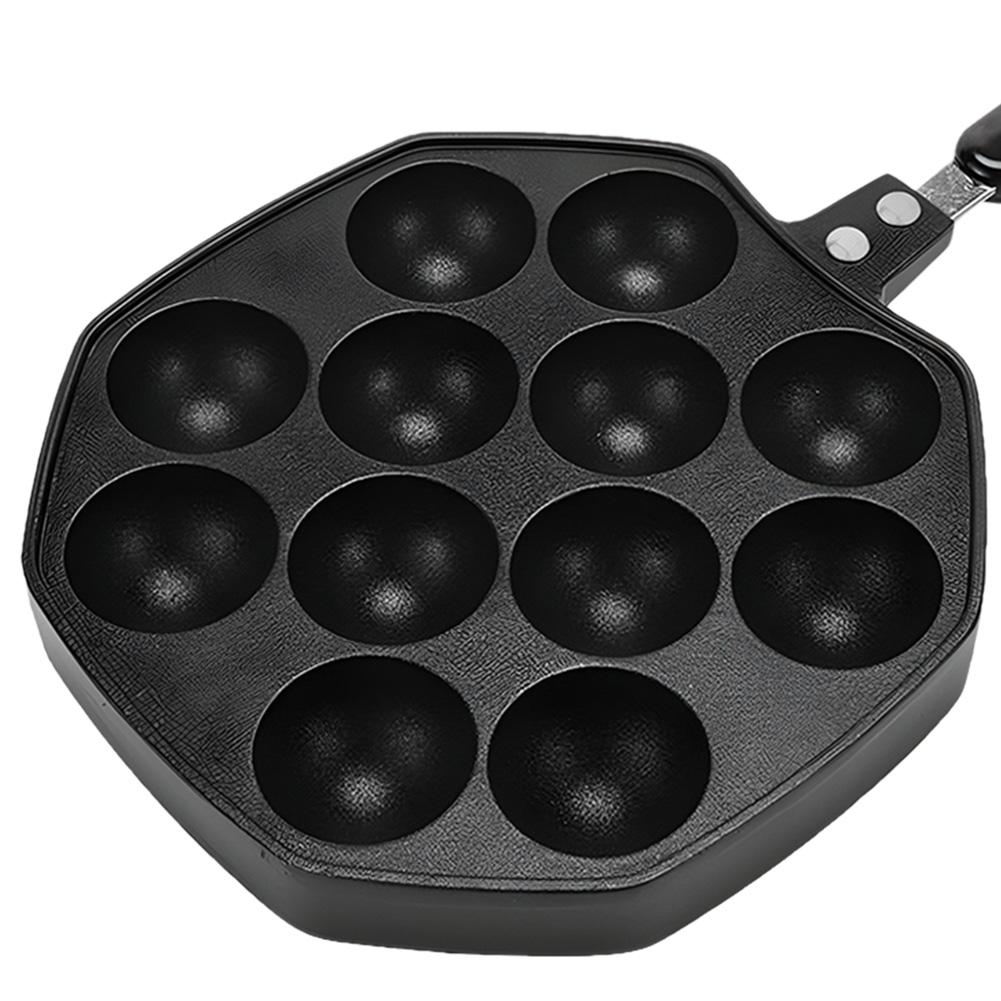 Wysokiej jakości patelnia do grillowania Takoyaki z 12 otworami, idealna do przygotowywania kulek ośmiornicy, naleśników i nie tylko