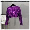 Small suit women's 2024 new heavy industry sequined temperament cardigan casual short sparkling typhoon jacket top