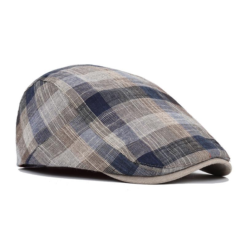 Women's Plaid Square Newsboy Hat Beret Spring and Summer Duckbill Hat Vintage British Sunshade Breathable Forward Hat Adjustable Size