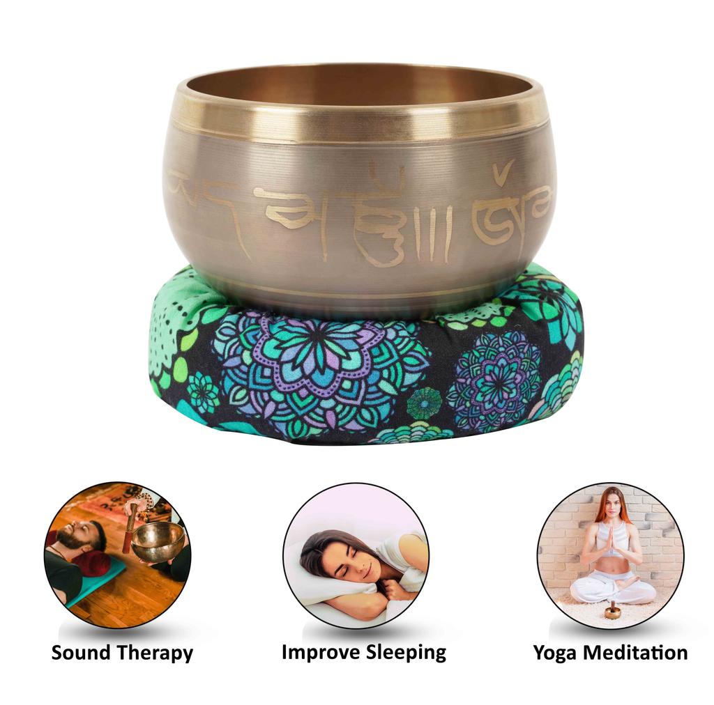 IBA Indianbeautifulart Tibetská mísa hudební nástroj pro meditaci W Stick & Cushion